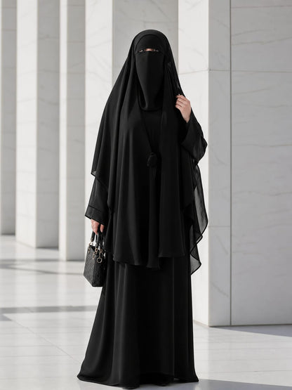 🖤 Chiffon Head Cape with Front Tie