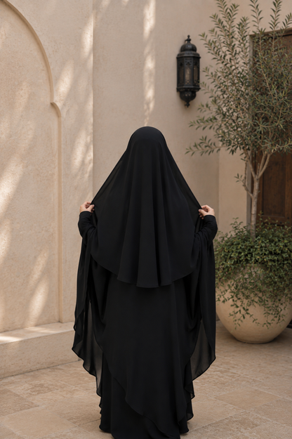 🖤 Chiffon Khimar Bonnet