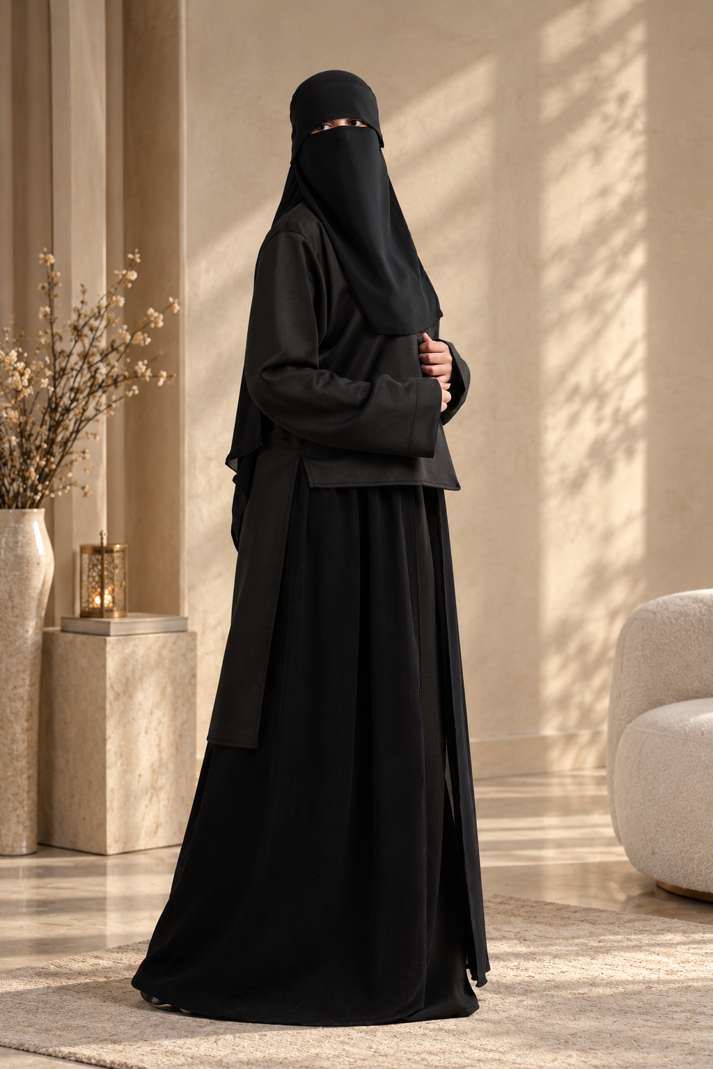 🖤 Black Modesty Jacket &amp; Skirt Set
