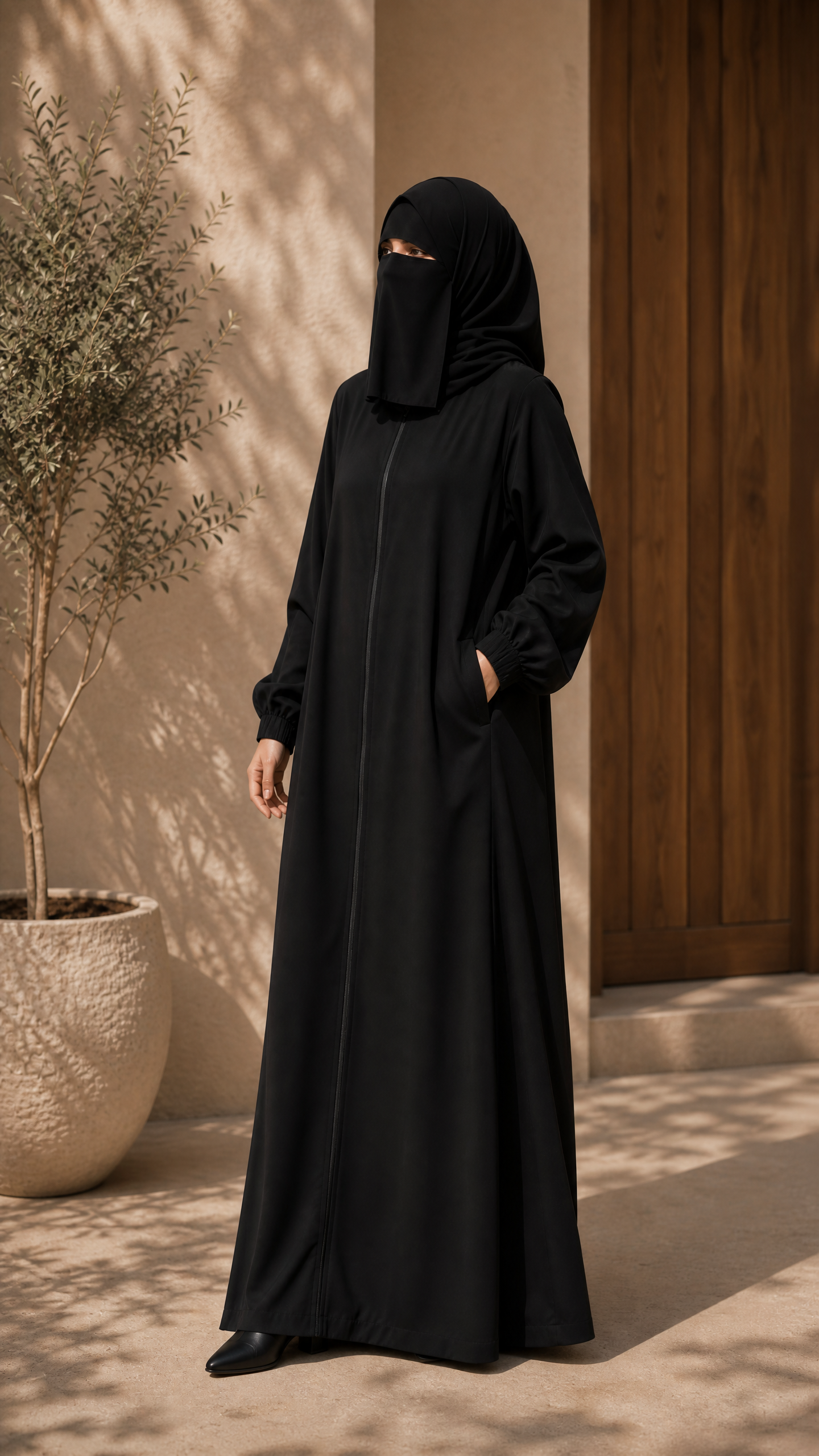 🖤 Everyday Crepe Abaya with Hidden Pockets