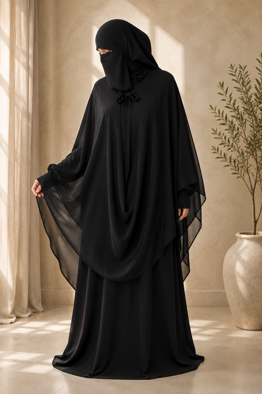 π€ Umrah Cape | Attached Face Veil