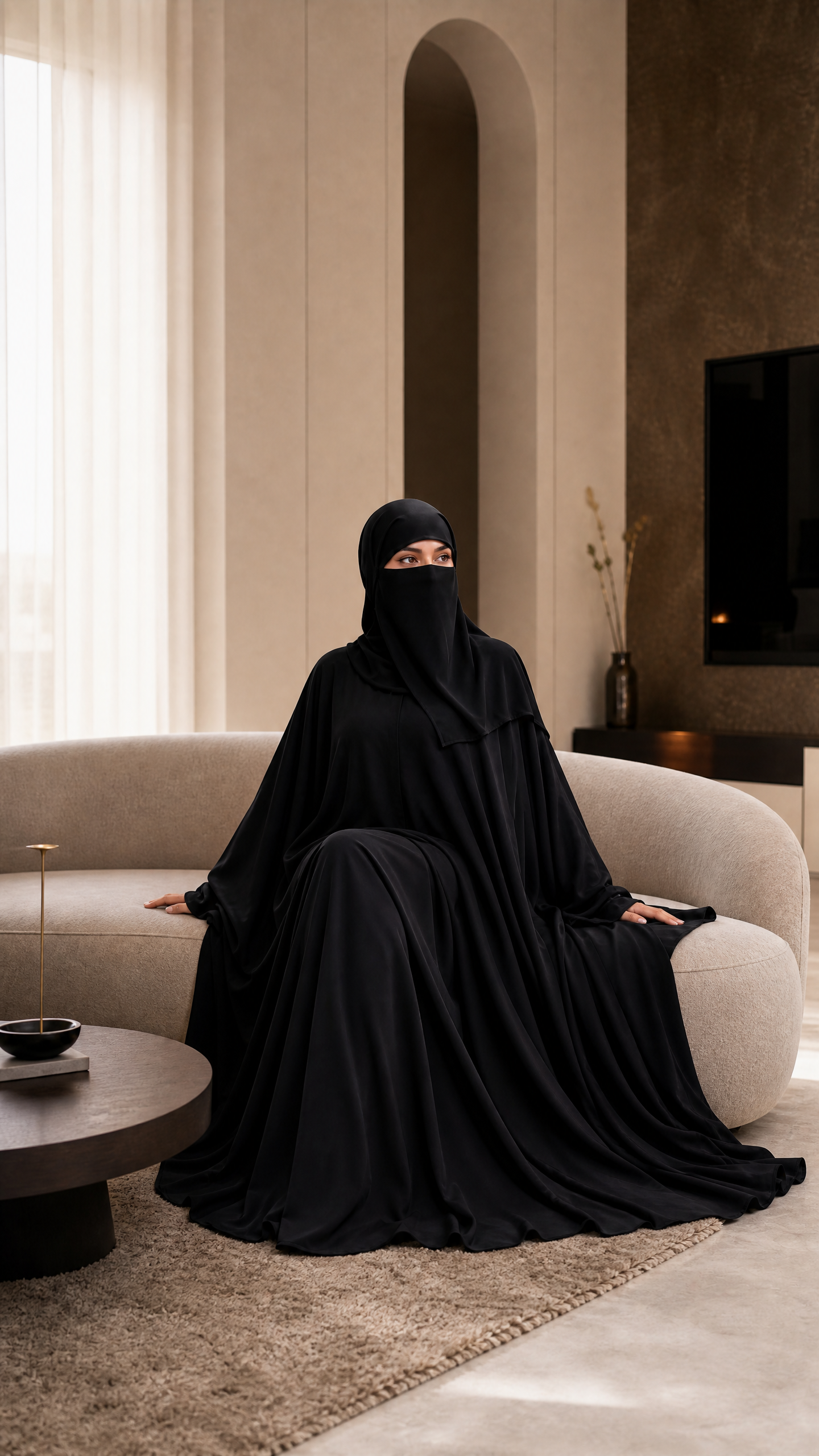 🖤 عباية لونا بدبل كلوش