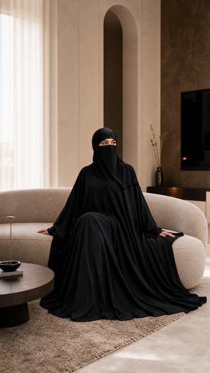 🖤 عباية لونا بدبل كلوش