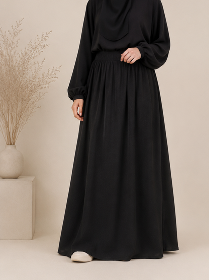Flared Crepe Skirt