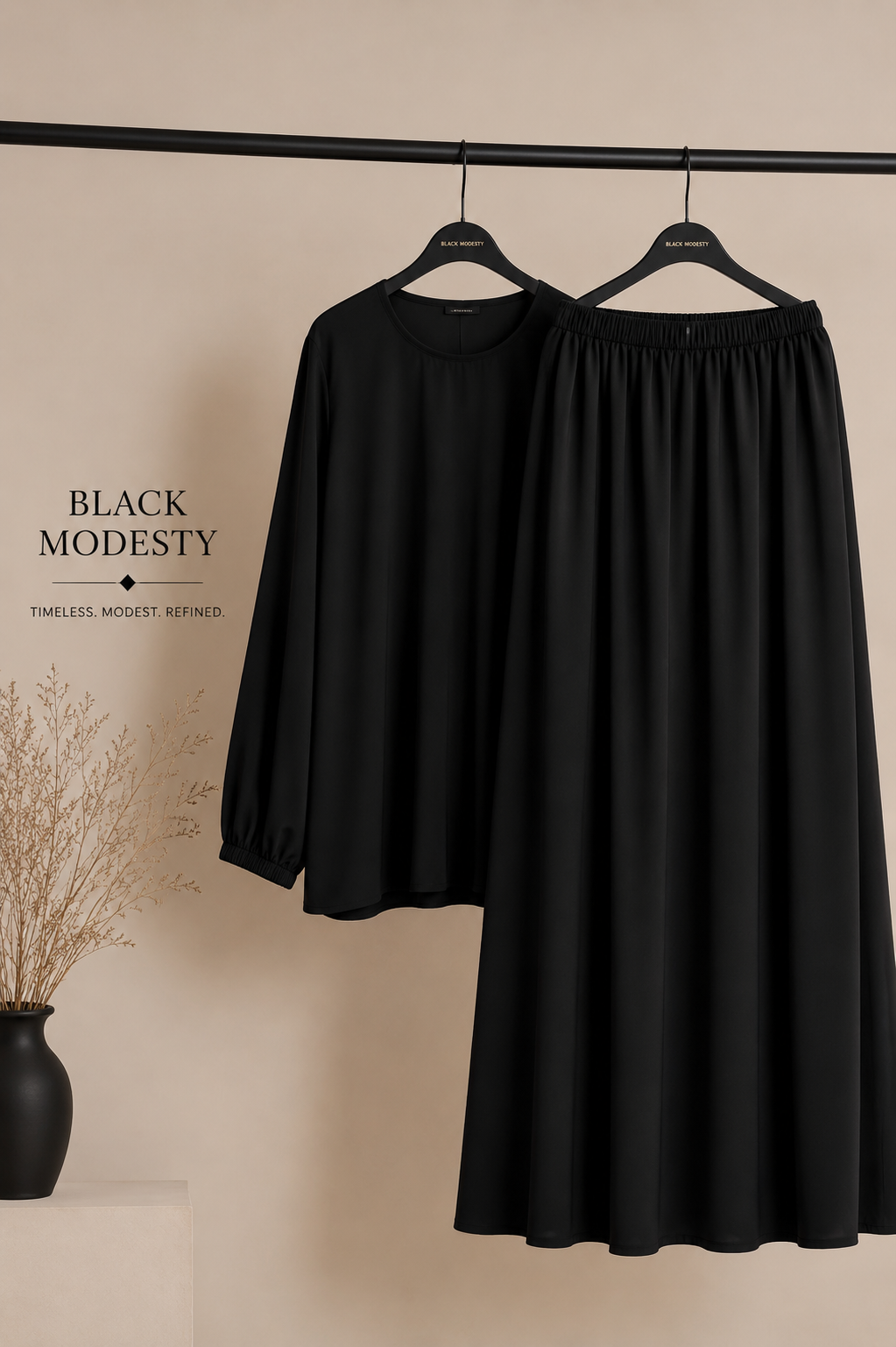 Flared Crepe Skirt