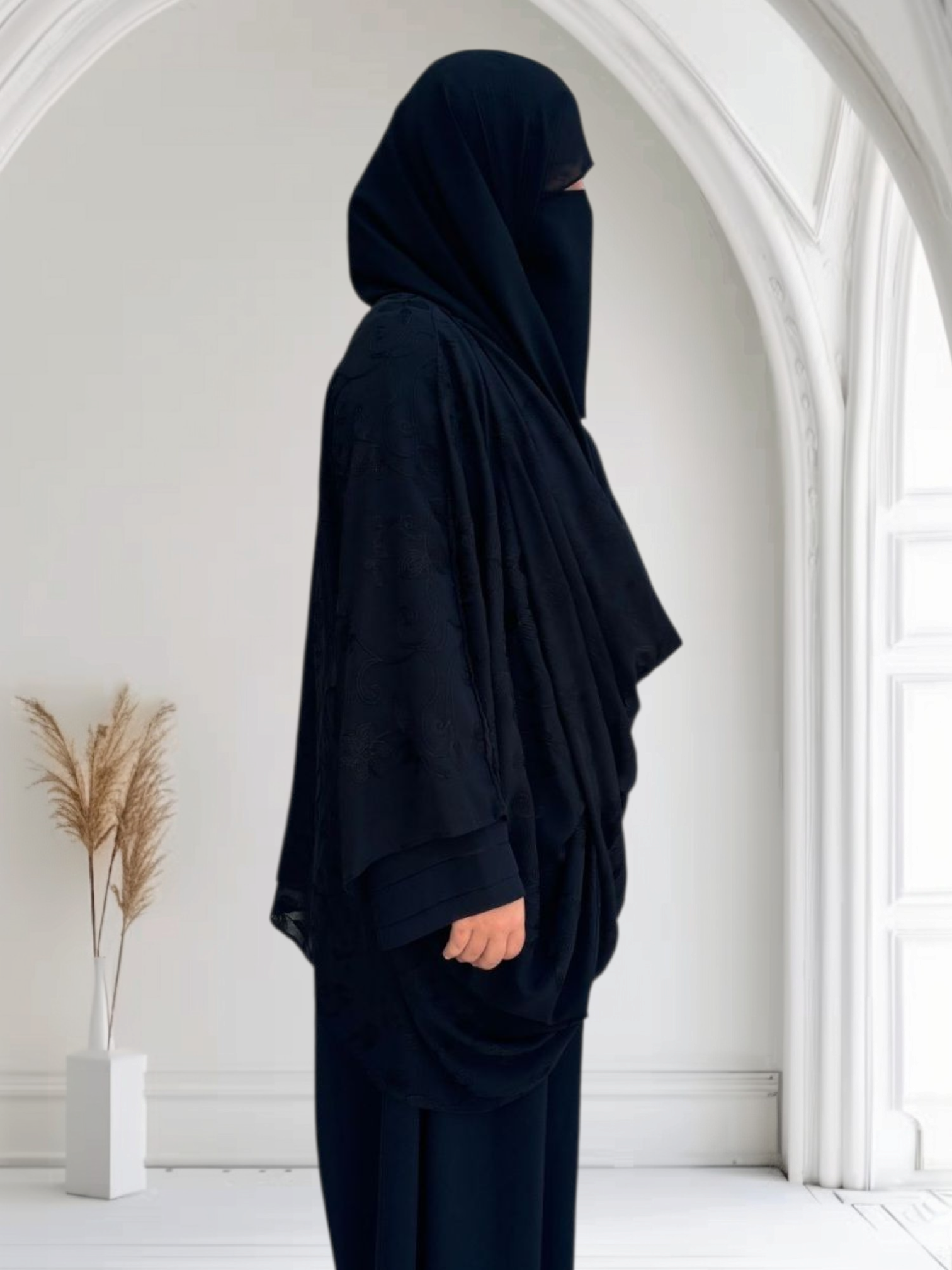 Embroidered Chiffon Blouse with Soft Draping