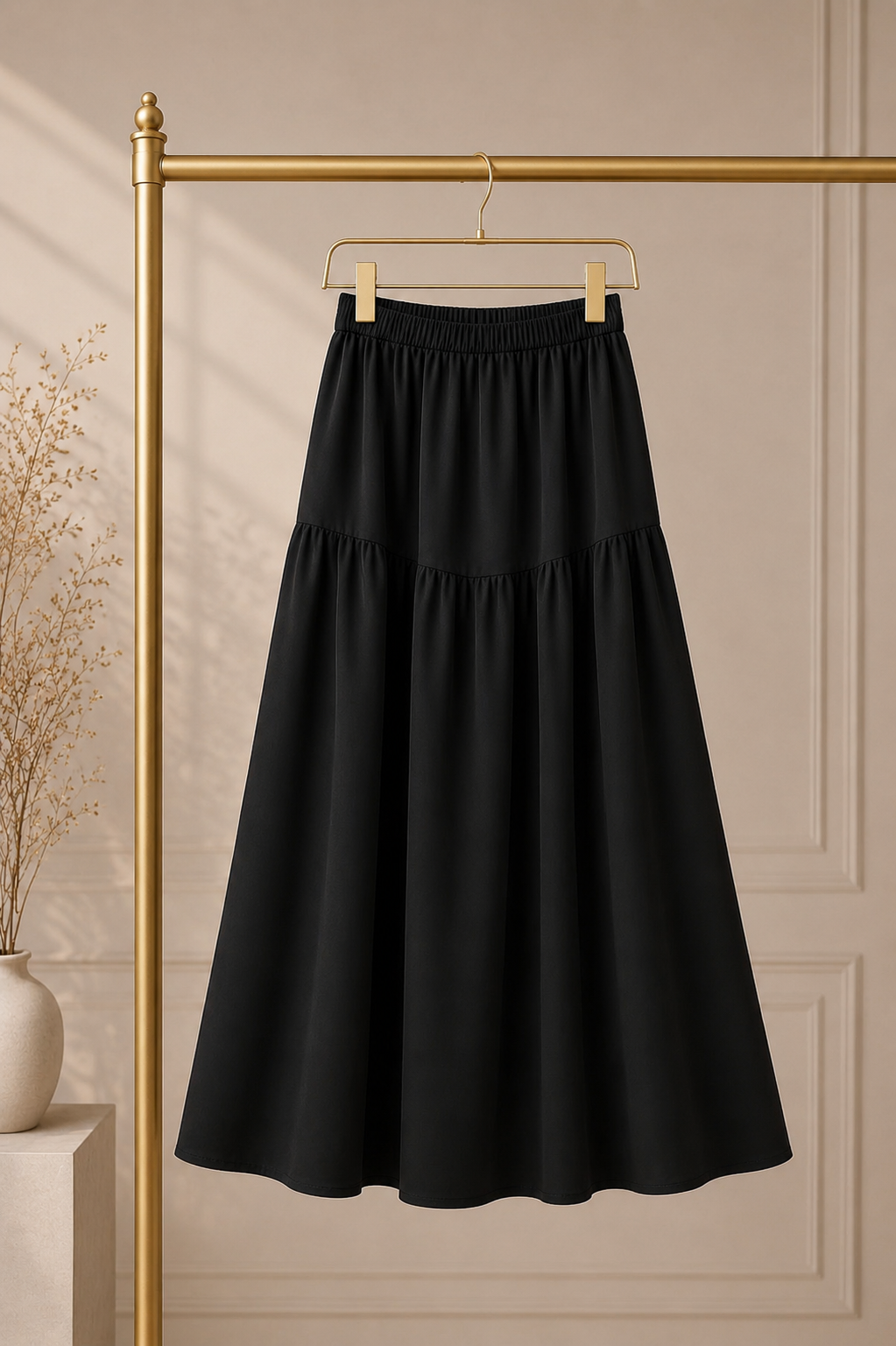 Ruffled Cut Crepe Skirt