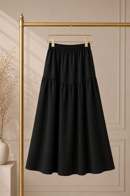 Ruffled Cut Crepe Skirt