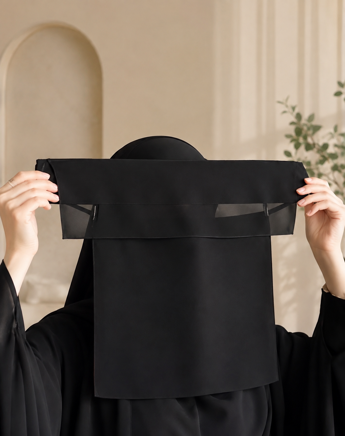 🖤 Eye-Covering Niqab – Single-Layer Chiffon Eye Veil