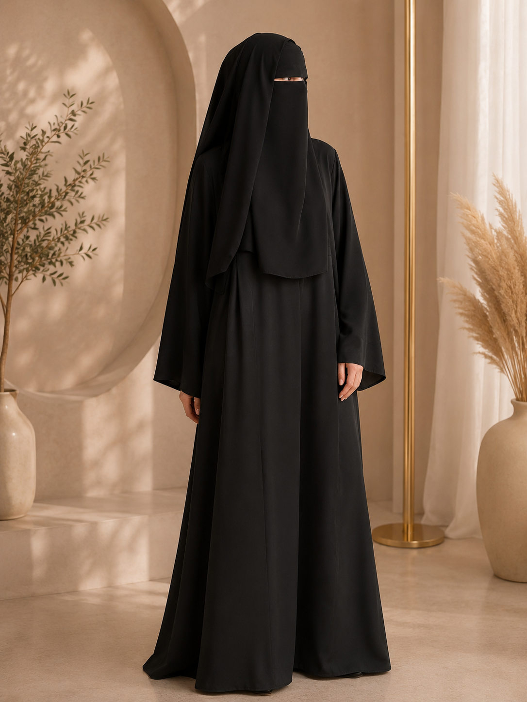Niqab with Eye Cover and Back Veil