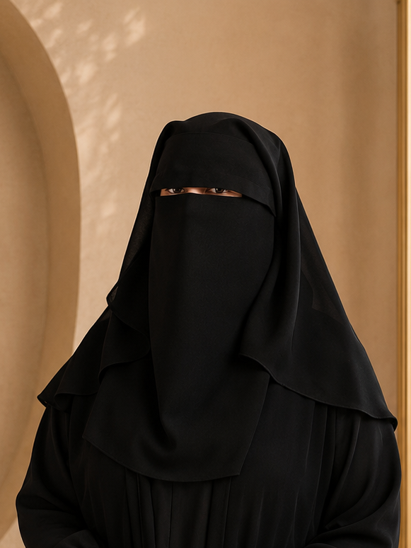 Niqab with Eye Cover and Back Veil