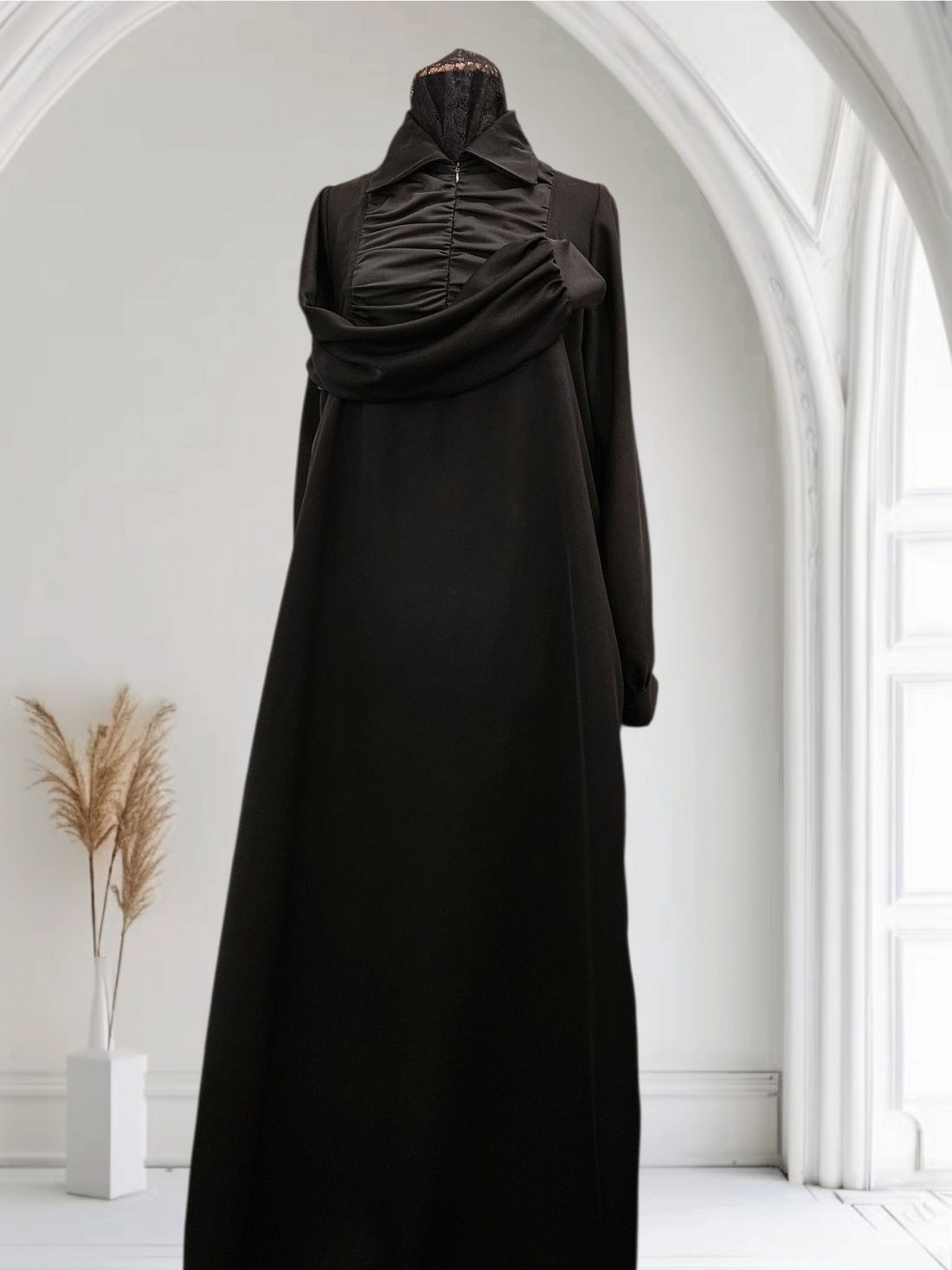 Lightweight Silk Abaya with Soft Lycra Detail