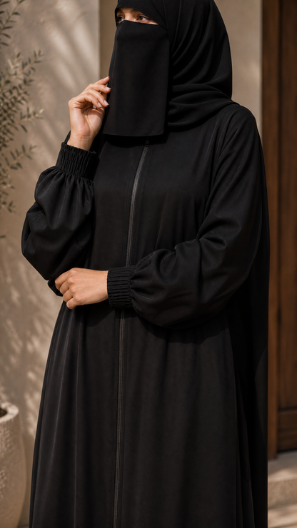 🖤 Everyday Crepe Abaya with Hidden Pockets