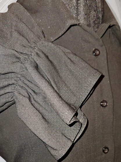 Charcoal Elegance  Linen Abaya