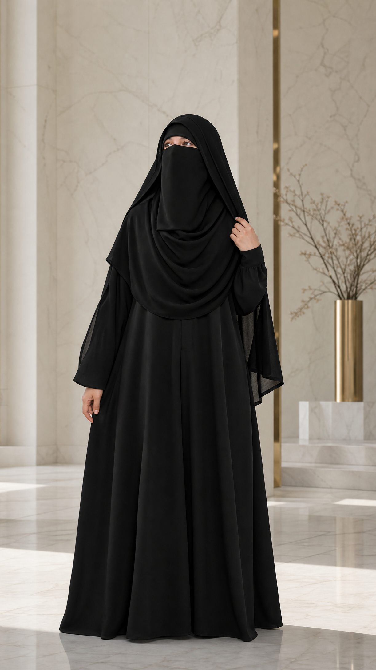Lightweight Imported Silk Abaya – Wide Fit with Elegant Flow