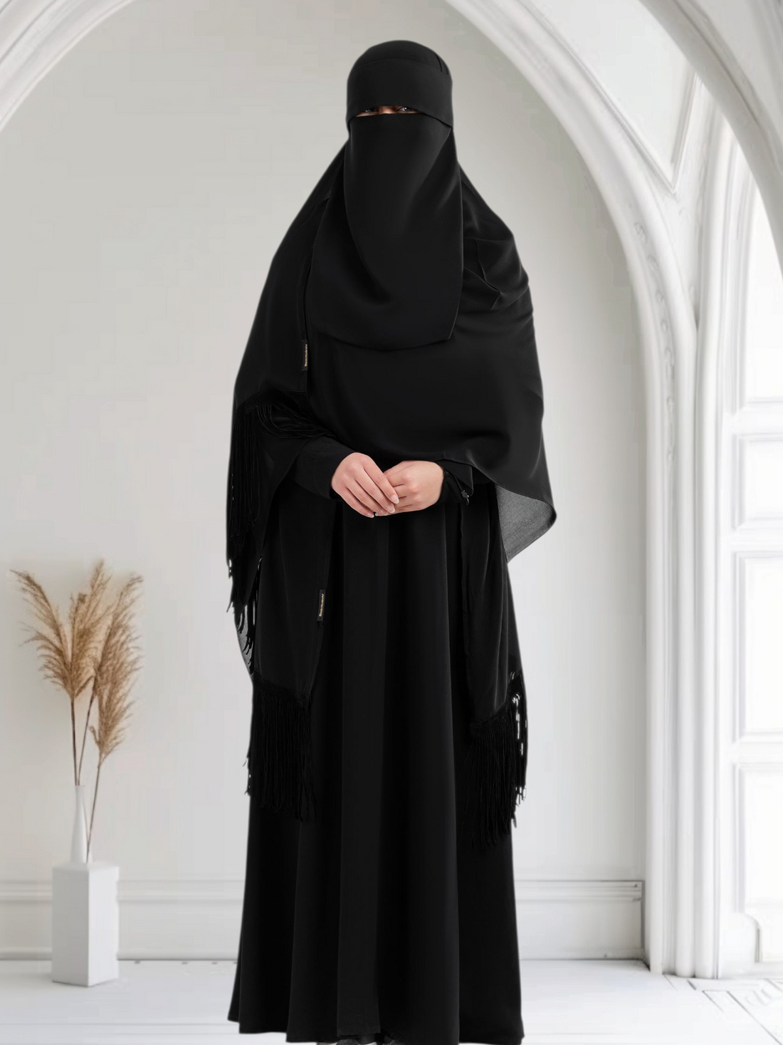 Luxury Chiffon Vest with Velvet Suede Tassels