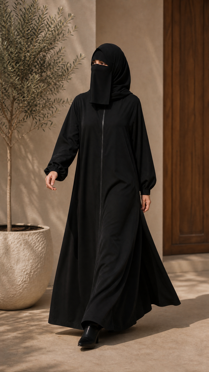 🖤 Everyday Crepe Abaya with Hidden Pockets